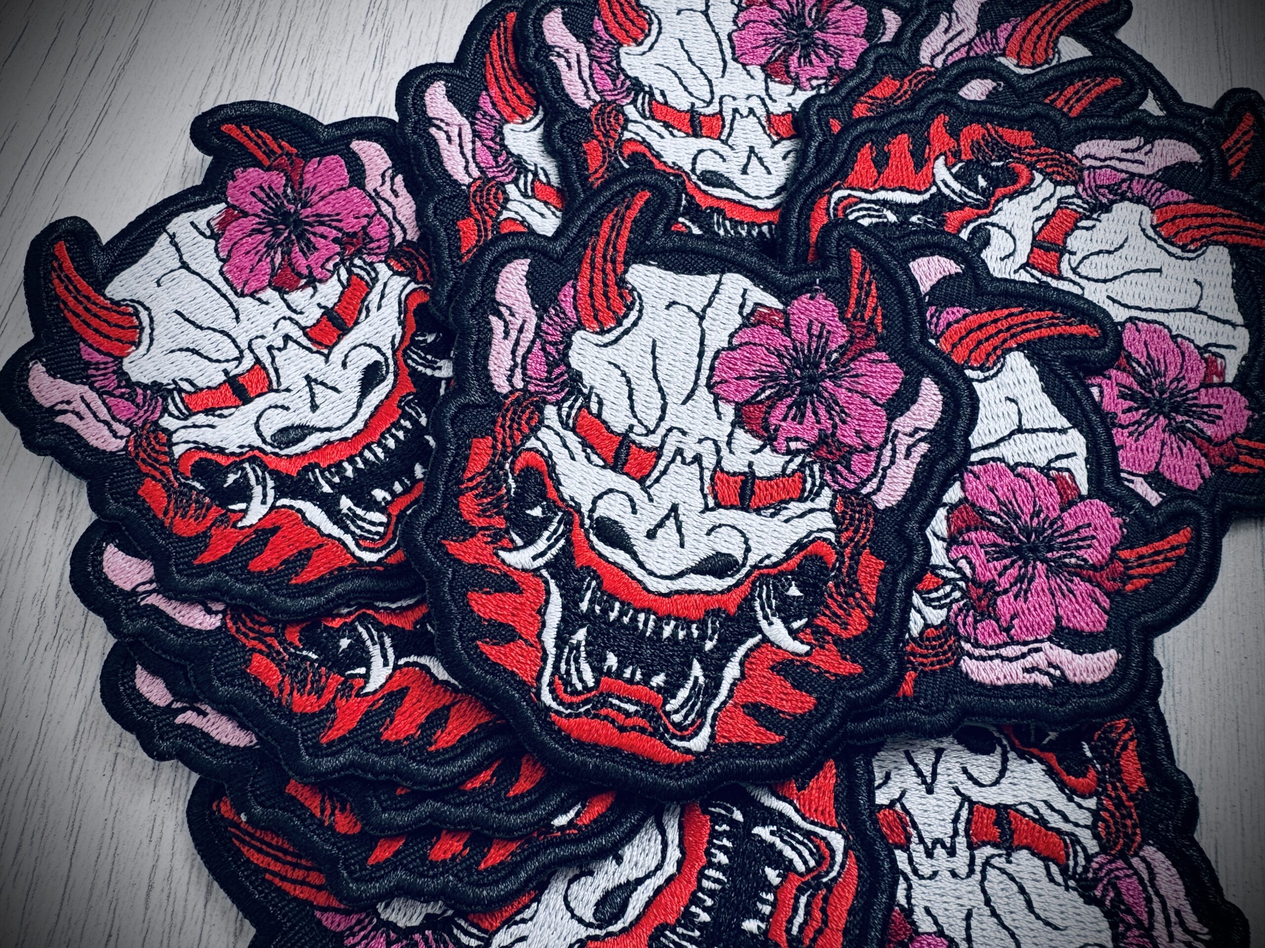 HANNYA DEMON MASK EMBROIDERED PATCH